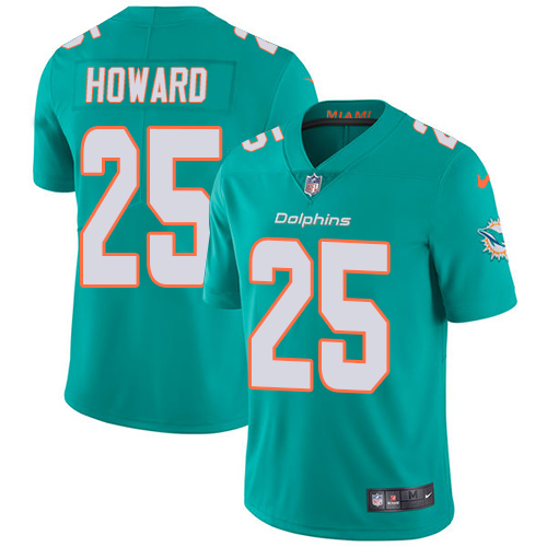 Nike Dolphins #25 Xavien Howard Aqua Green Team Color Men's Stitched NFL Vapor Untouchable Limited Jersey - Click Image to Close